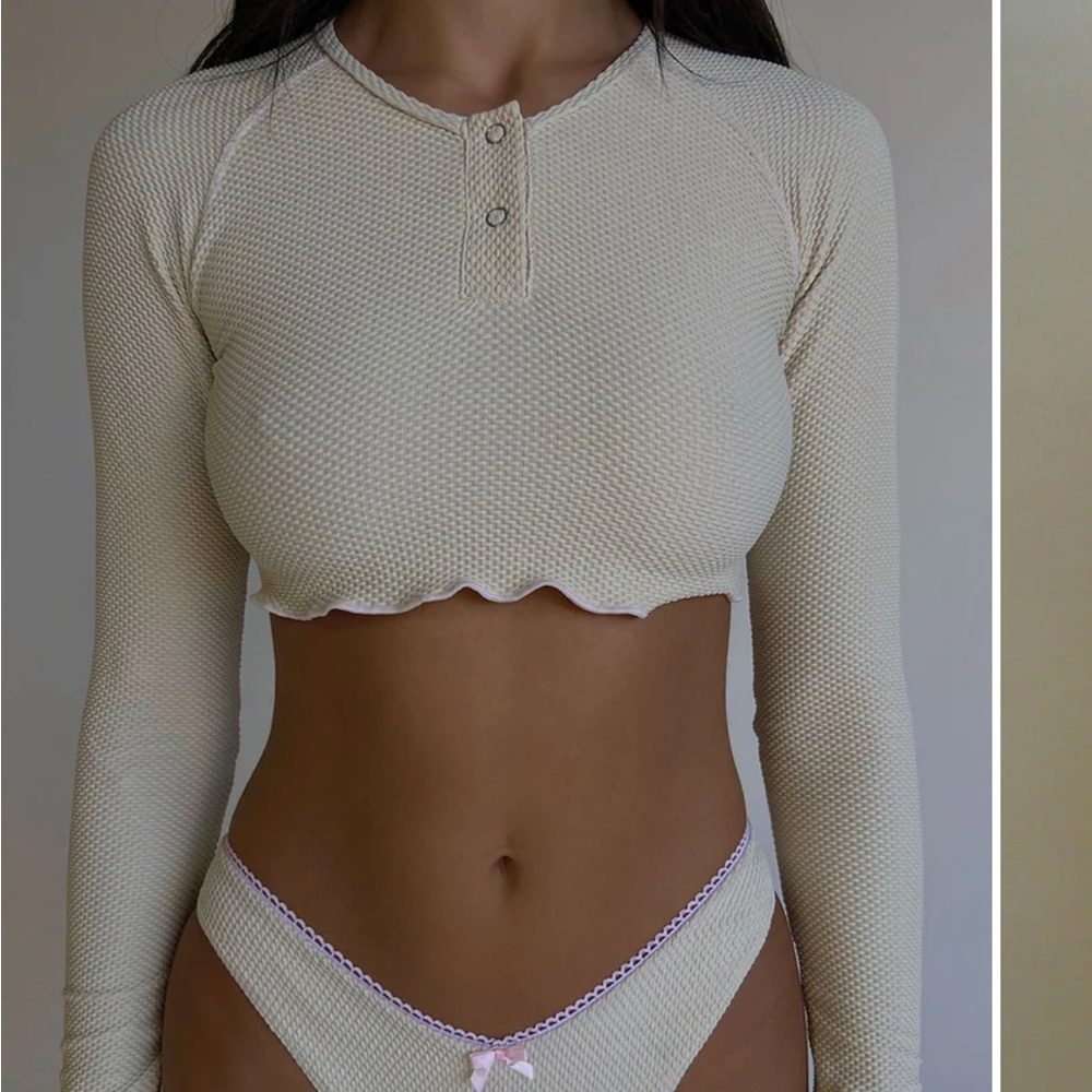 Frankie bikini waffle long sleeve
